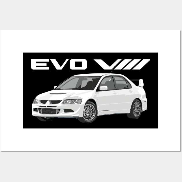 wicked white evo 8 Wall Art by cowtown_cowboy